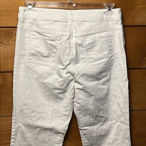 Chicos platinum Denim Women’s Jeans White Sz 1/M/8 regular stretch Spring Ankle - Picture 5 of 10